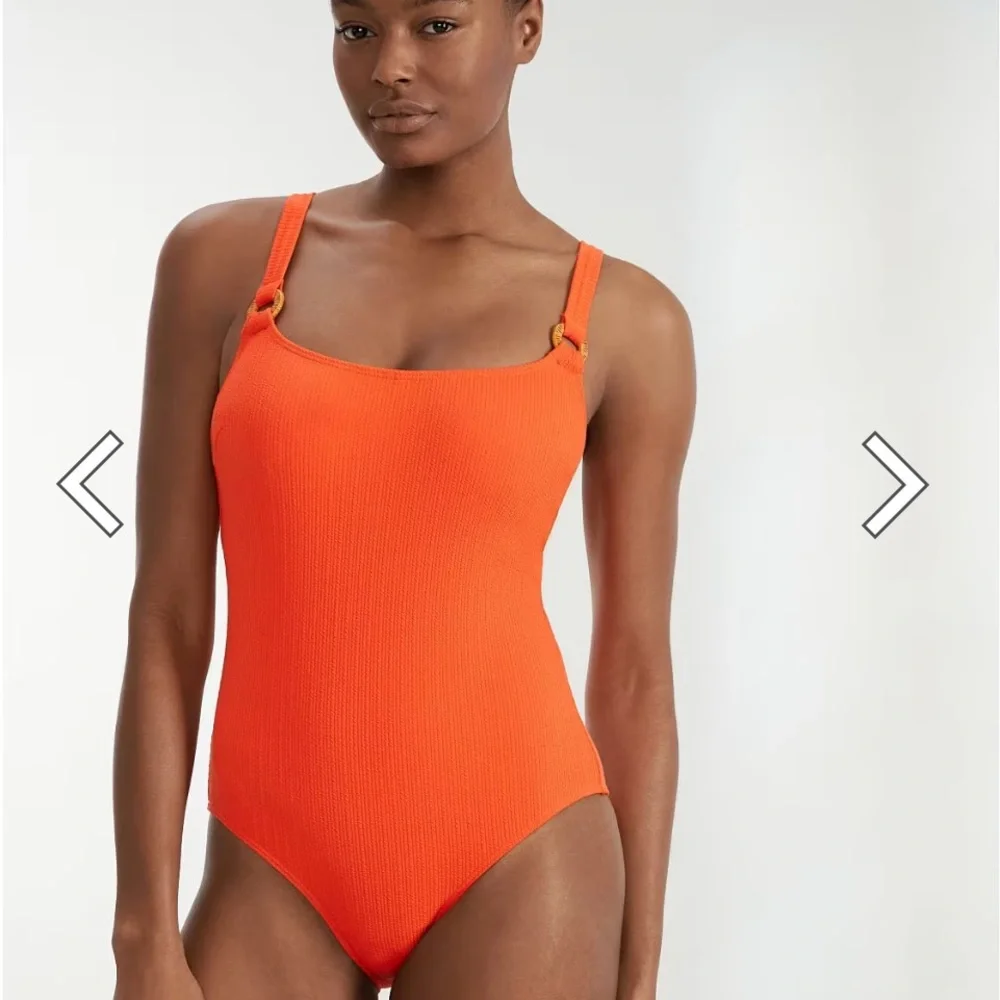 Textured Scoop One-Piece Swimsuit in Vibrant Orange - Picture 3 of 7